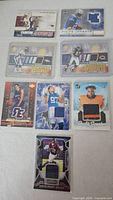 Front view of all seven patch cards displaying swatches