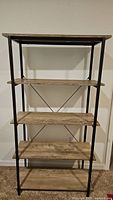 Full front view of five-shelf bookcase