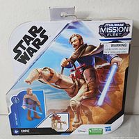 Front of sealed Star Wars Mission Fleet Ben Kenobi & Eopie package