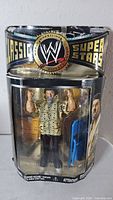 Front view of sealed WWE Classic Superstars Captain Lou Albano figure with chair