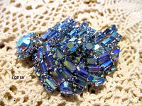 Front view showing layered blue AB rhinestones
