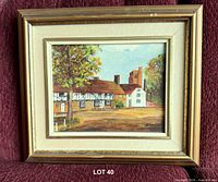 Front view of framed oil painting showing full artwork and frame