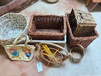 Group shot of all baskets on carpet