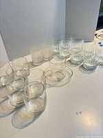 Group view of plain, frosted, and fluted tumblers
