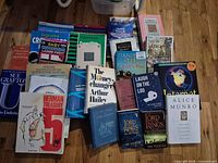 Overall view of all books spread on floor