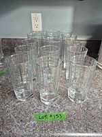 All 15 checkered tumblers grouped on countertop