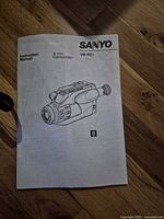 Instruction manual front cover showing model VM-RE1