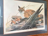 Framed Red Foxes print showing full artwork and frame