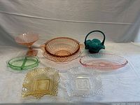 Group shot of all seven coloured glass pieces