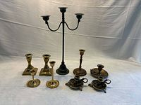All nine candle holders grouped