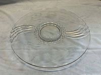 Top view of clear Corn Flower Line 281 hostess plate