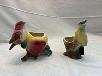 Both Royal Copley bird planters side by side