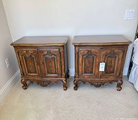 Front view of both nightstands closed