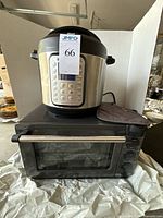Instant Pot resting atop Tovala oven showing overall lot