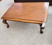 Full view of coffee table showing top and legs