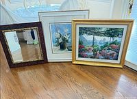 All three framed pieces side by side