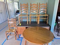 Table and four chairs overall view