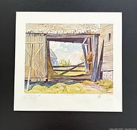 Full view of unframed lithograph on backing board