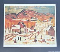 Front view of full unframed lithograph showing entire image and margins with signature and numbering