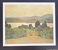Full view of unframed lithograph with border