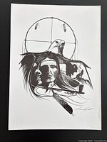 Full view of the unframed print on black background