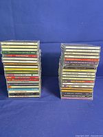 Overall view two stacks of CDs