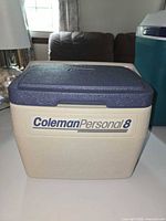 Front view of Coleman Personal 8 cooler closed