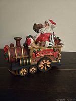 Front right view of Santa Claus train figurine