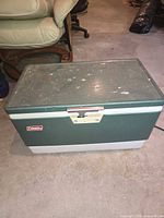 Front view of cooler closed showing latch and wear