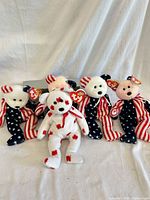 Front view of all five bears standing