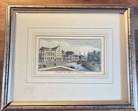 Framed engraving full view with mat and frame