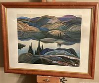 Front view showing full artwork, mat and frame