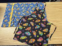 Apron and pillowcase together on tabletop