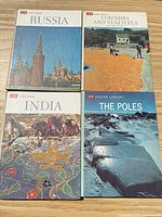 All four LIFE library hardcovers laid out: Russia, Colombia & Venezuela, India, The Poles