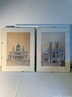 Both framed prints side by side showing overall size, color and framing