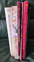Spine view of five craft books
