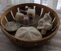 All items grouped inside wooden basket