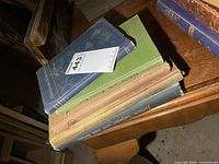 Stack of five German hard-cover books