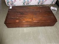 Top view of solid wood under-bed storage box