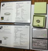 Appraisal documents, Canadian Diamond Certificate, and boxed ring set