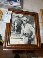 Full view of framed Lone Ranger photo and card