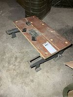 Overall view of Workmate tabletop with bench dogs inserted