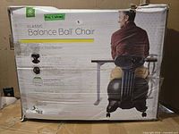 Front of boxed Gaiam Classic Balance Ball Chair showing product image and branding