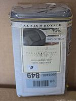 Front view of packaged Palais Royale twin bed skirt