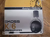 Front of Koss K/6 stereophones box