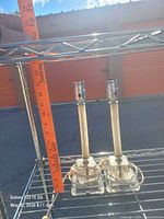 Side view of both lamps beside ruler showing ~14 in height