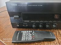 Front view of Yamaha RX-396 receiver and remote