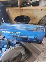 Boxed Mastercraft reciprocating saw with specifications visible
