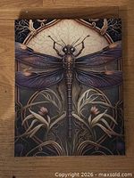 front view of dragonfly canvas print showing full artwork