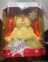 Front view of boxed Holiday Barbie doll